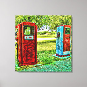 Vintage Gas-Pumpen-Fotografie-Leinwand Leinwanddruck