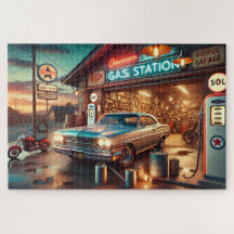 Vintage Gas Station Classic Car