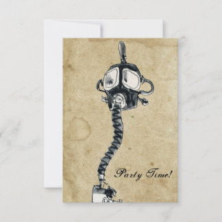 Vintage Gasmaske Einladung