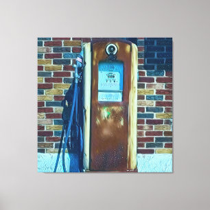 Vintage Gaspumpe Acryldruck Leinwanddruck