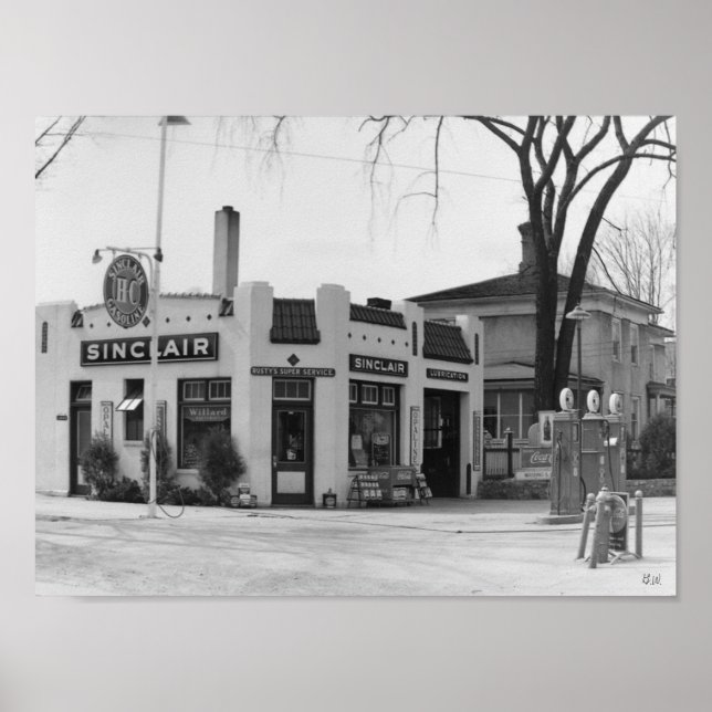 Vintage Gasstation Michigan Poster (Vorne)