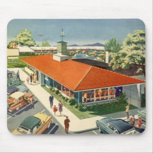 Vintage-Gastronomie, Familienrestaurant der 50er J Mousepad