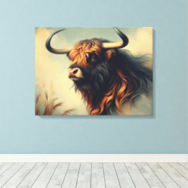 Vintage Gaur Rahmen Leinwanddruck