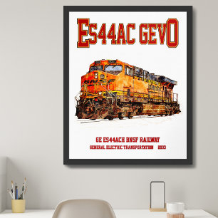 Vintage GE ES44AC GEVO Diesellokomotive Poster