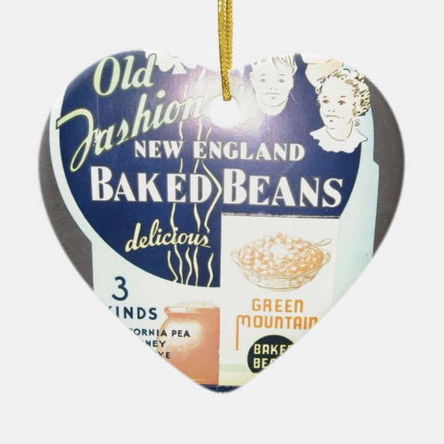 Vintage gebackene Bohnen Keramikornament (Vorne)