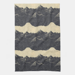 Vintage-Gebirgslandschaft mit Wolken (6) Geschirrtuch