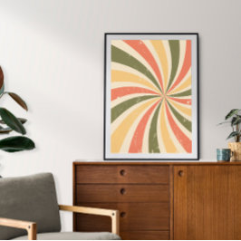 Vintage gebogene Strahlen Poster