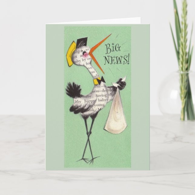 Vintage Geburtsankündigung Ankündigung (Vorderseite)