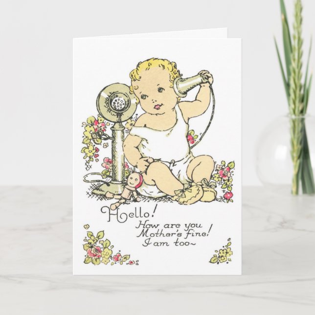 Vintage Geburtserklärung von Baby Ankündigung (Vorderseite)