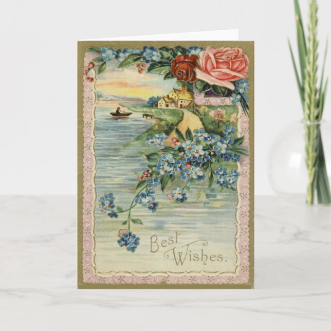 Vintage Geburtskarte Karte (Vorderseite)