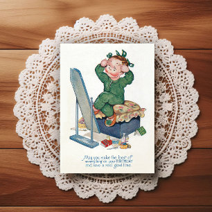 Vintage-Geburtstags-Grußpostkarte aus den frühen 1 Postkarte
