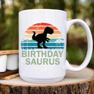 Vintage-Geburtstagsdinosaurier für den besten Freu Zweifarbige Tasse
