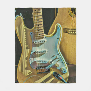 Vintage Geburtstagsgeschenk für Gitarre Fleecedecke