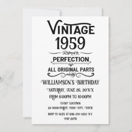 Vintage Geburtstagsgeschenke schwarz Einladung