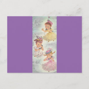 Vintage Geburtstagsgssip-Girls Postkarte