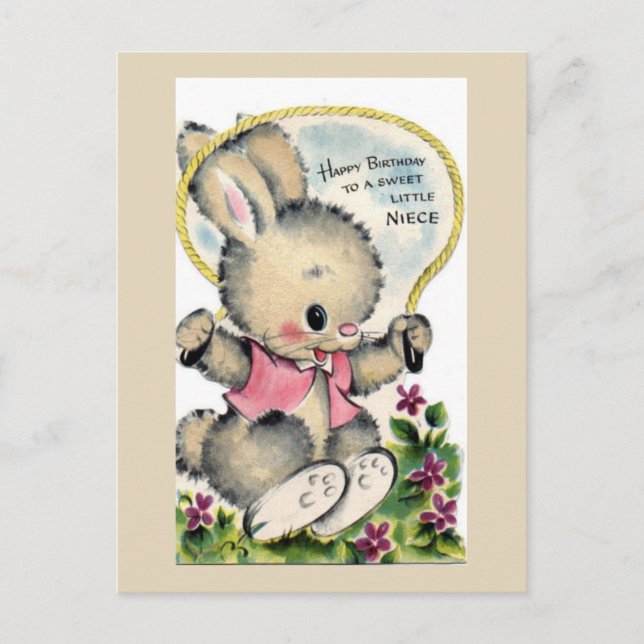 Vintage Geburtstagskarte Postkarte (Vorderseite)