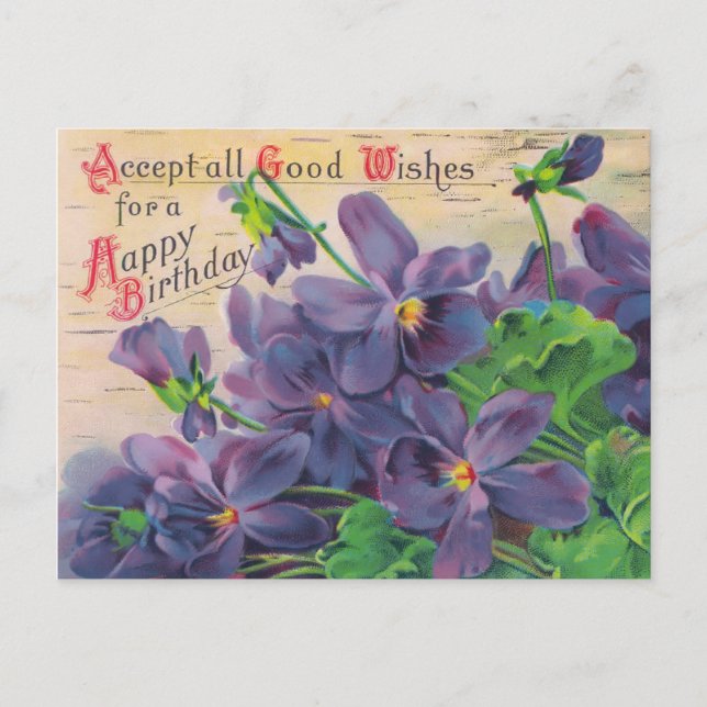 Vintage Geburtstagskarte Postkarte (Vorderseite)