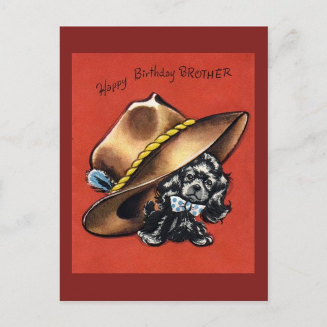 Vintage Geburtstagskarte Postkarte (Vorderseite)