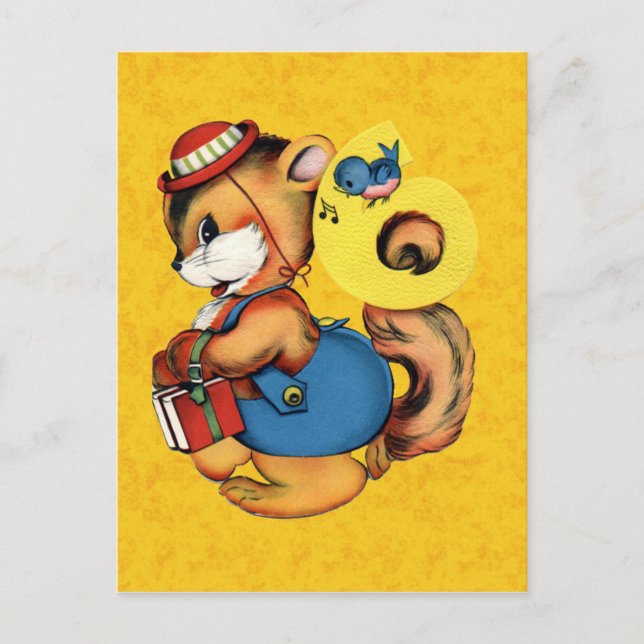 Vintage Geburtstagskarte Postkarte (Vorderseite)