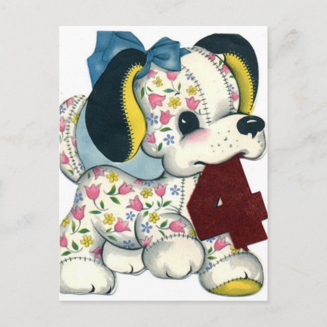 Vintage Geburtstagskarte Postkarte (Vorderseite)