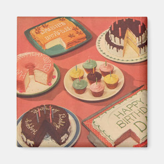 Vintage Geburtstagskuchen Magnet