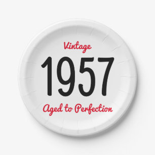 Vintage Geburtstagsparty 1957 alt bis perfekt 60 Pappteller