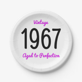 Vintage Geburtstagsparty 1967 alt bis perfekt 50 Pappteller