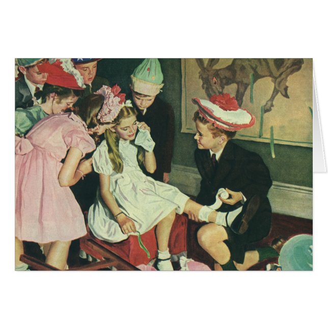 Vintage Geburtstagsparty, Button den Schwanz auf d (Vorderseite (Horizontal))