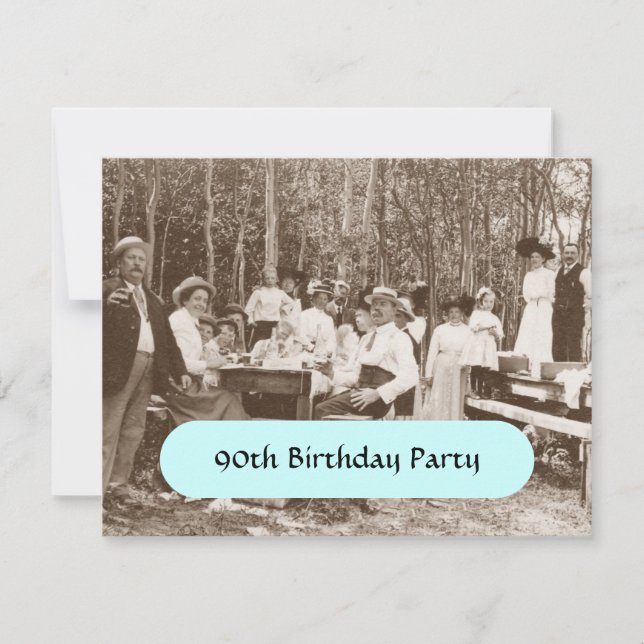 Vintage Geburtstagsparty Sepia Einladungen im Frei (Vorderseite)