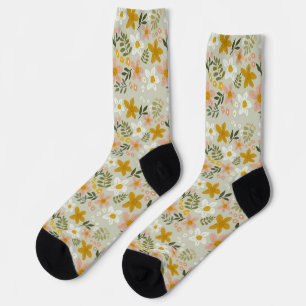 Vintage gedämpftes florales botanisches nahtloses  socken