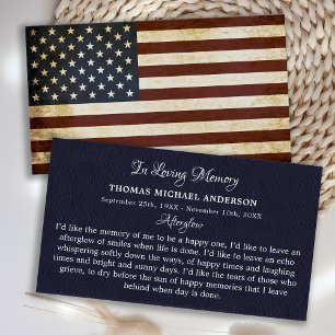 Vintage Gedenkkarte der amerikanischen Flagge
