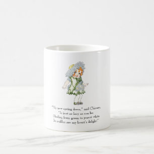 Vintage-Gedicht Chicorée Reim Süßes kleines Mädche Kaffeetasse