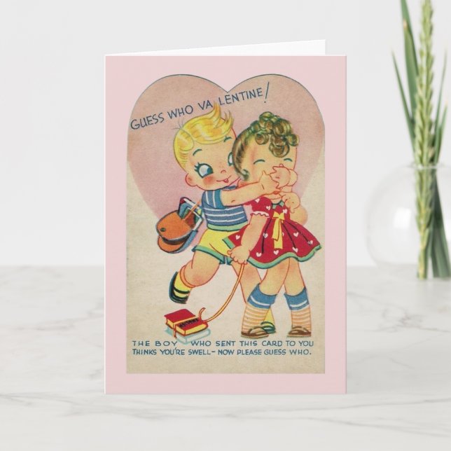 Vintage geheime Valentine-Gruß-Karte Feiertagskarte (Vorderseite)