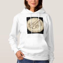 Vintage Geige und Notenhoodie