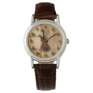 Vintage Geigeruhr mit Zirkel von Fünftelmusik Armbanduhr