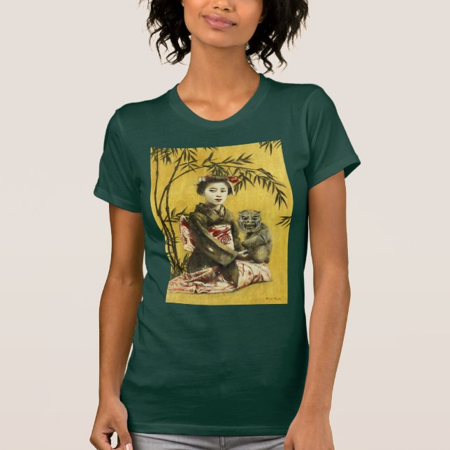 Vintage Geisha und Demon Womens T - Shirt (Vorderseite)