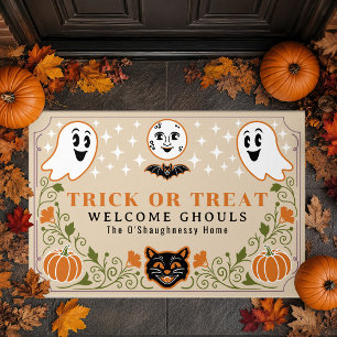 Vintage Geist Katzen Kürbis Halloween Fußmatte