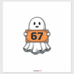 Vintage-Geist-Nummer-67-Halloween-Shirt-Design_1 Aufkleber