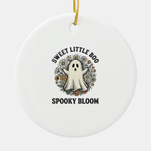 Vintage-Geister-Blumen Süßer Halloween-Buh-Stillle Keramik Ornament