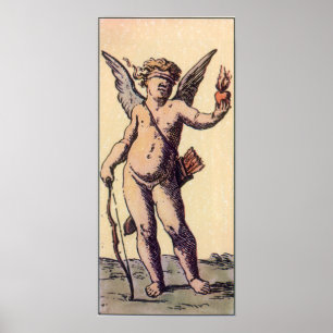 Vintage gekupferte Tarot Valentinenkarte Poster