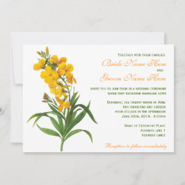 Vintage gelbe Blumen Hochzeitseinladung. Redoute Einladung