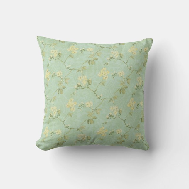 Vintage gelbe Blumen Kissen (Vorderseite)