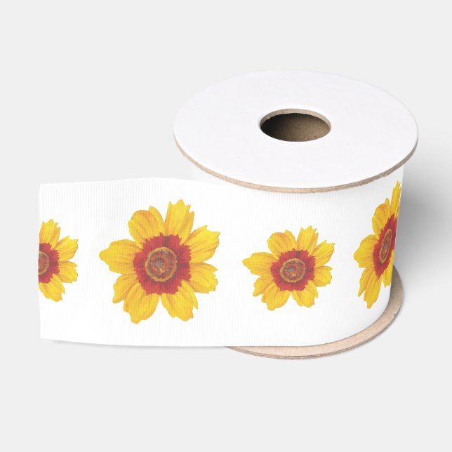 Vintage gelbe Blumen Ripsband (Spule)