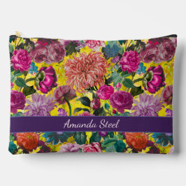 Vintage gelbe Blüte mit Monogramm Zubehörtasche