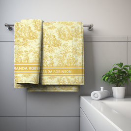 Vintage gelbe Joule Badhandtuch Set