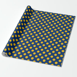 Vintage gelbe Punkte blaues Hintergrundpapier Geschenkpapier
