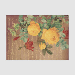 Vintage Gelbe Rosen Seidenpapier