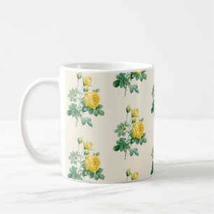 Vintage Gelbe Rosenkunst Kaffeetasse