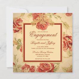 Vintage gelbe rustikale rote Rose benutzerdefinier Save The Date