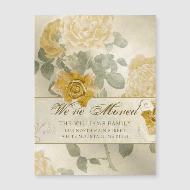 Vintage Gelbrosenbewegung Magnetkarte (Vorderseite)